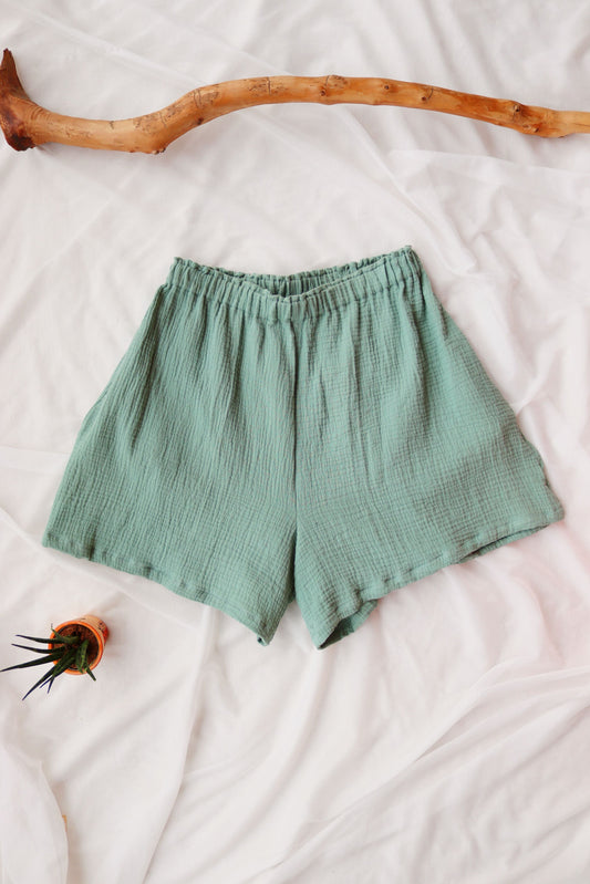 Dark Mint Organic Cotton Shorts